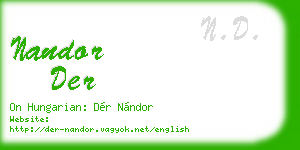 nandor der business card
