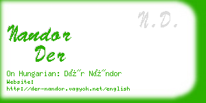 nandor der business card